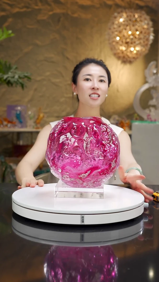 琉璃金红色水波纹聚宝盆