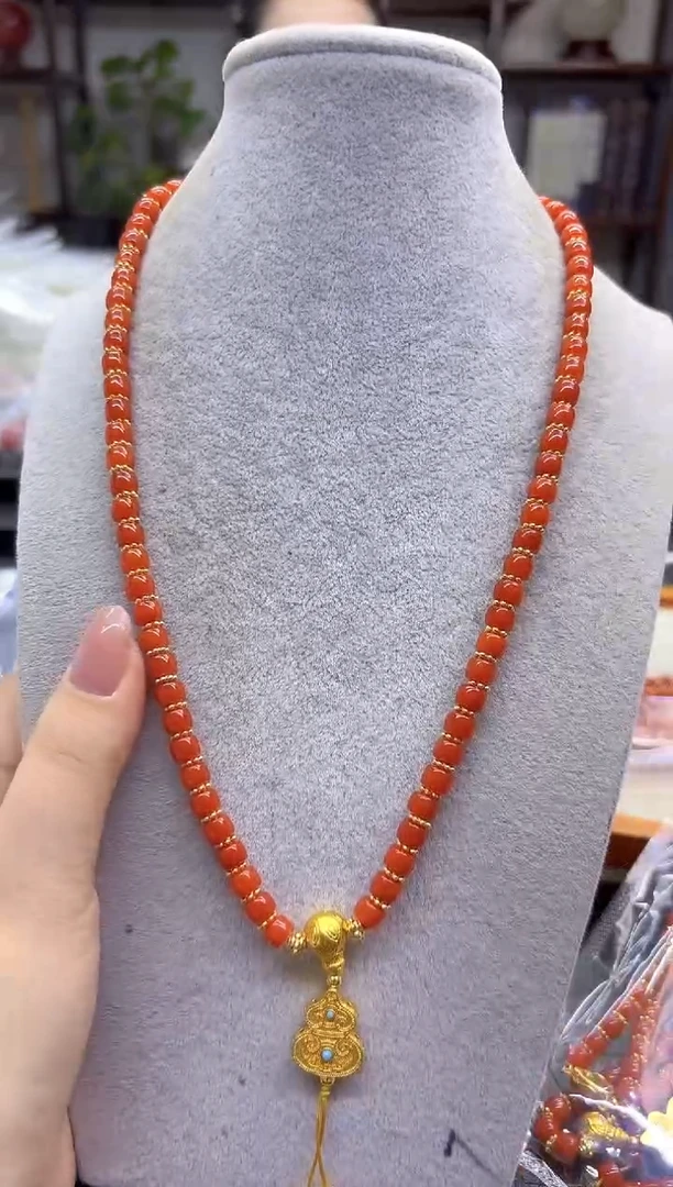 颈饰14K金镶嵌南红玛瑙DIY款M894