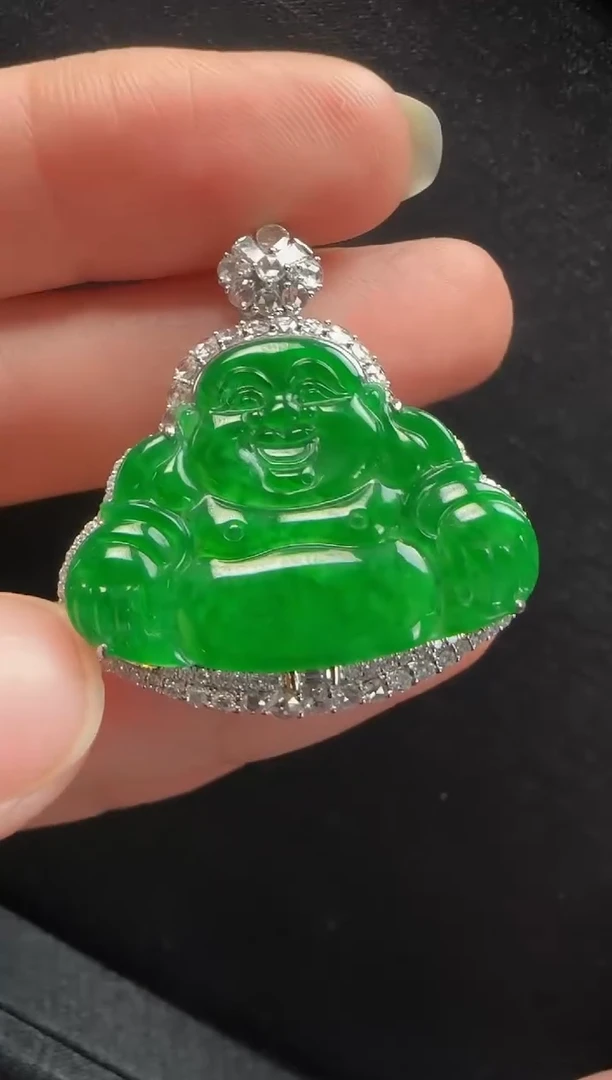 【闪购商品】翡翠颈饰18K金镶嵌533玉佛一个