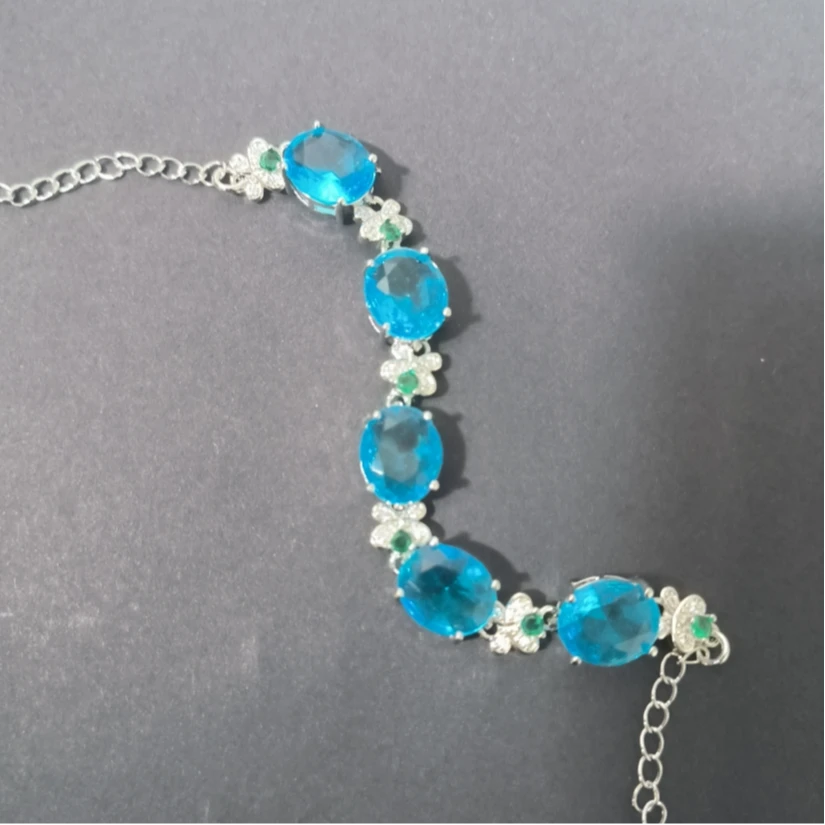 培育蓝宝石蓝宝石海蓝之谜-海蓝色精工手链-B133