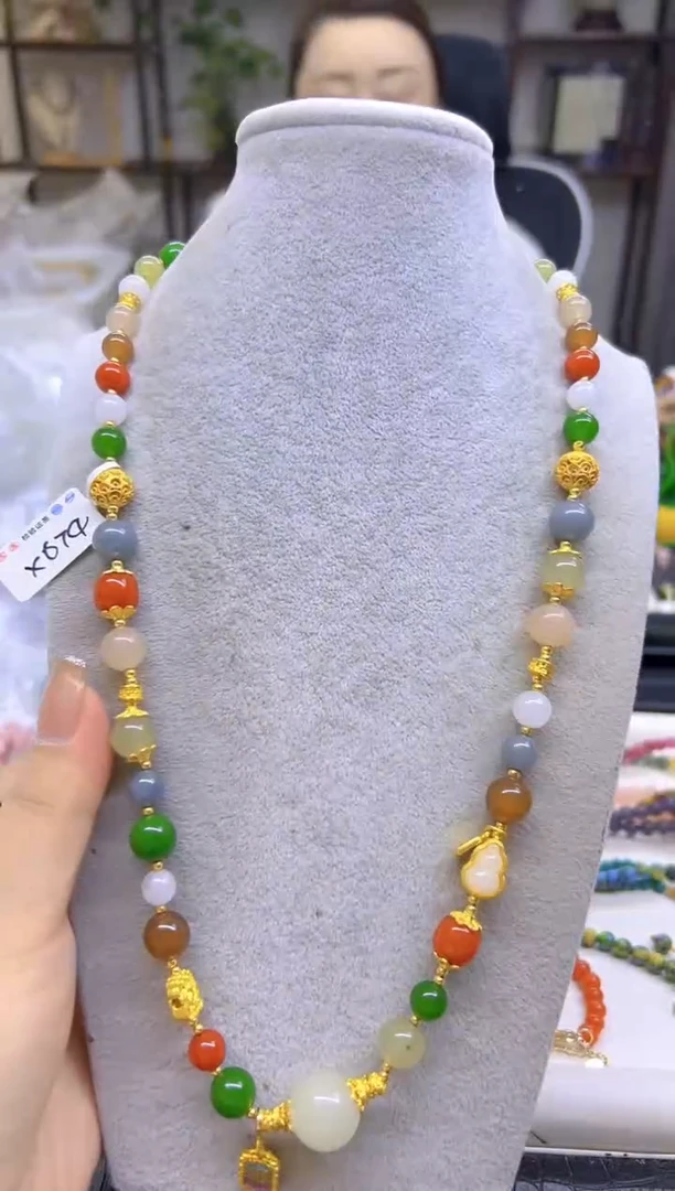 和田玉未镶嵌毛衣链DIY款X674