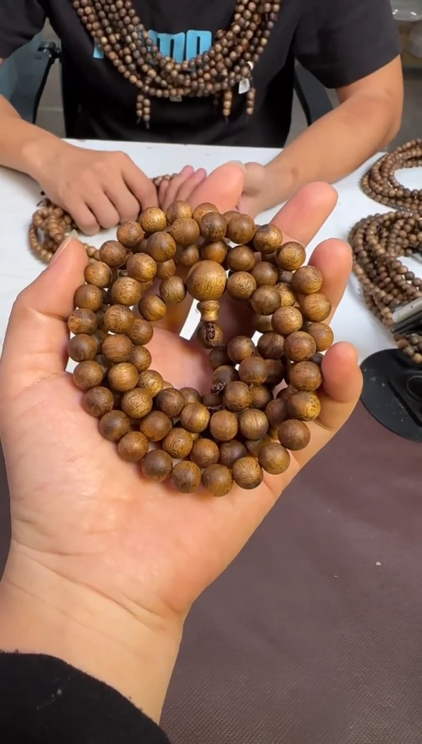 手串沉香99沉纯天然白棋楠沉香正圆珠9mm108颗多样性发1