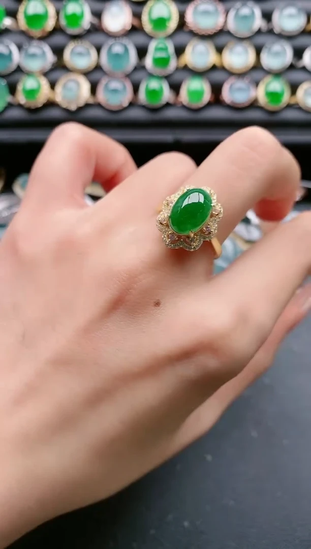 【闪购商品】翡翠戒指银S925镶嵌111111