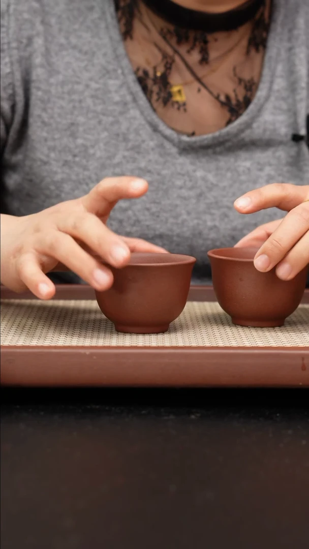【闪购商品】紫砂茶壶底曹清碗杯一对