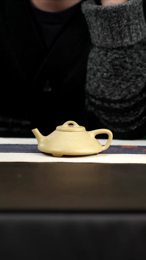 茶壶紫砂芝麻绿荷瓢，150cc