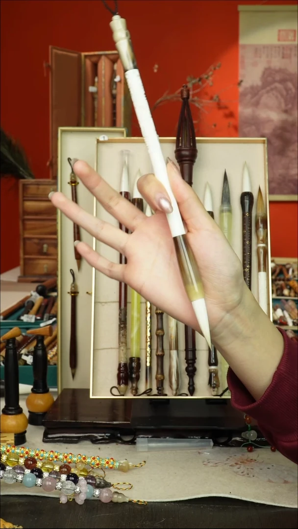 416号闪孤品高货毛笔链接 清水试笔 蘸墨不退