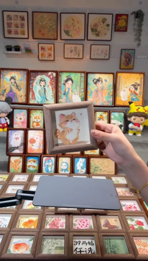 国画爱心猫咪 手绘国画11