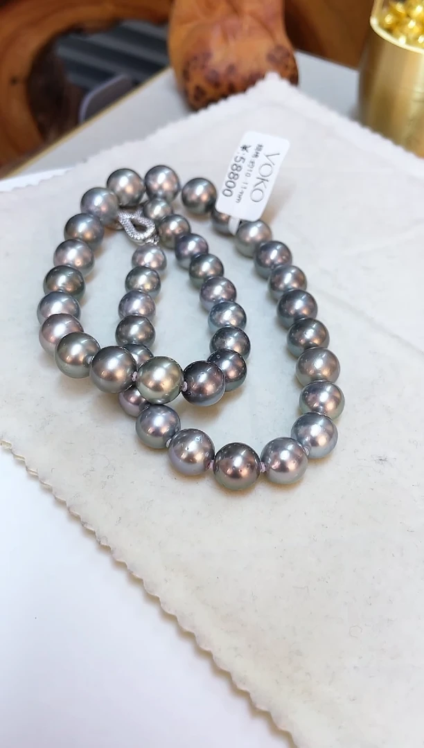 银S925镶嵌颈饰海水珍珠10-11mm