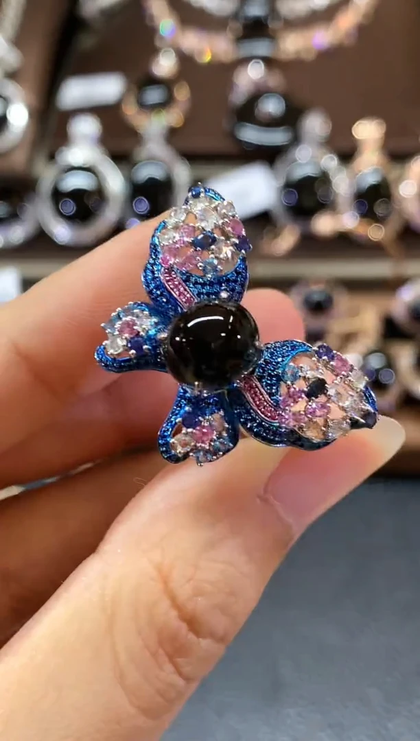 18K金镶嵌戒指翡翠C84 无鉴赏