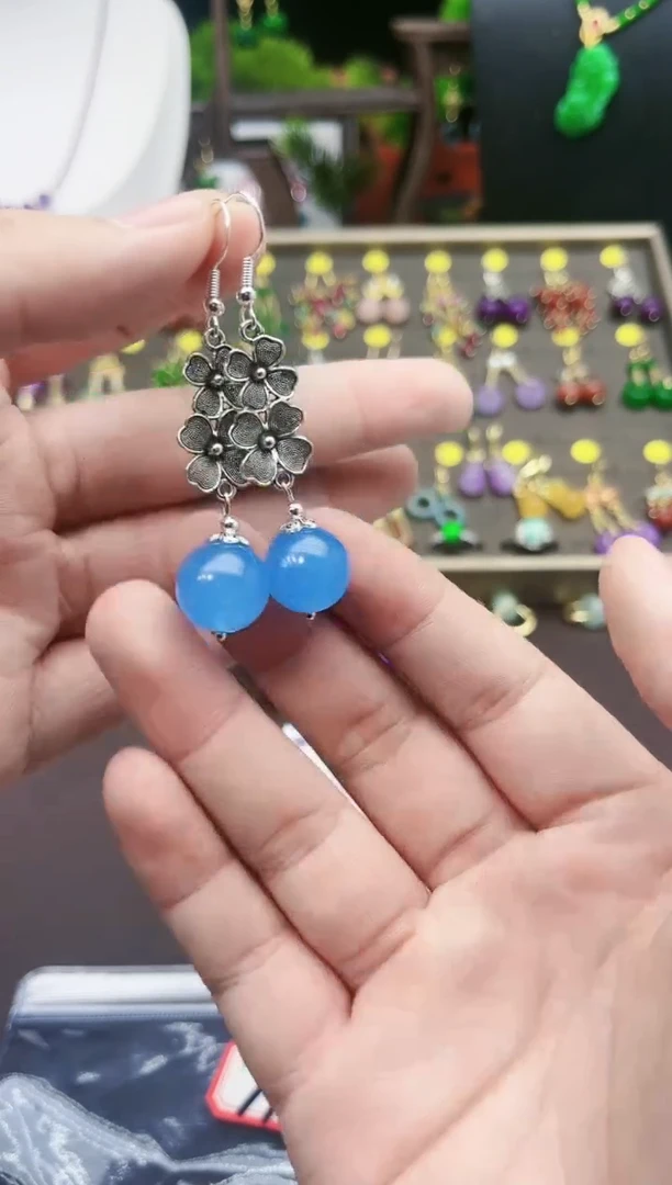 【闪购商品】玛瑙/玉髓耳钉银S925镶嵌712000