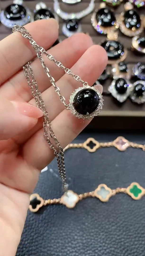 套链18K金镶嵌翡翠A54  多样性发货一件