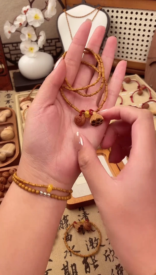 手串桃核竹节手串一物一拍好运连连款三圈