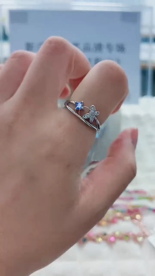 银S925镶嵌戒指坦桑石413ZB1115产品一个（多样性）