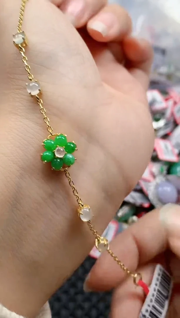 银S925镶嵌戒指翡翠天然A货缅甸翡翠