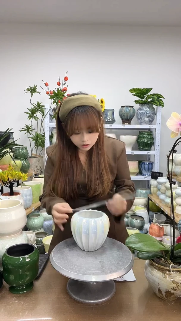 11.23陶瓷花盆直播链接高14.     口11