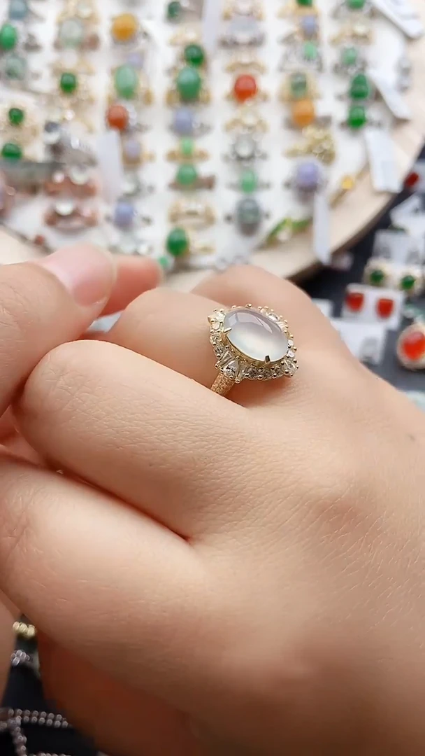【闪购商品】翡翠戒指银S925镶嵌1111