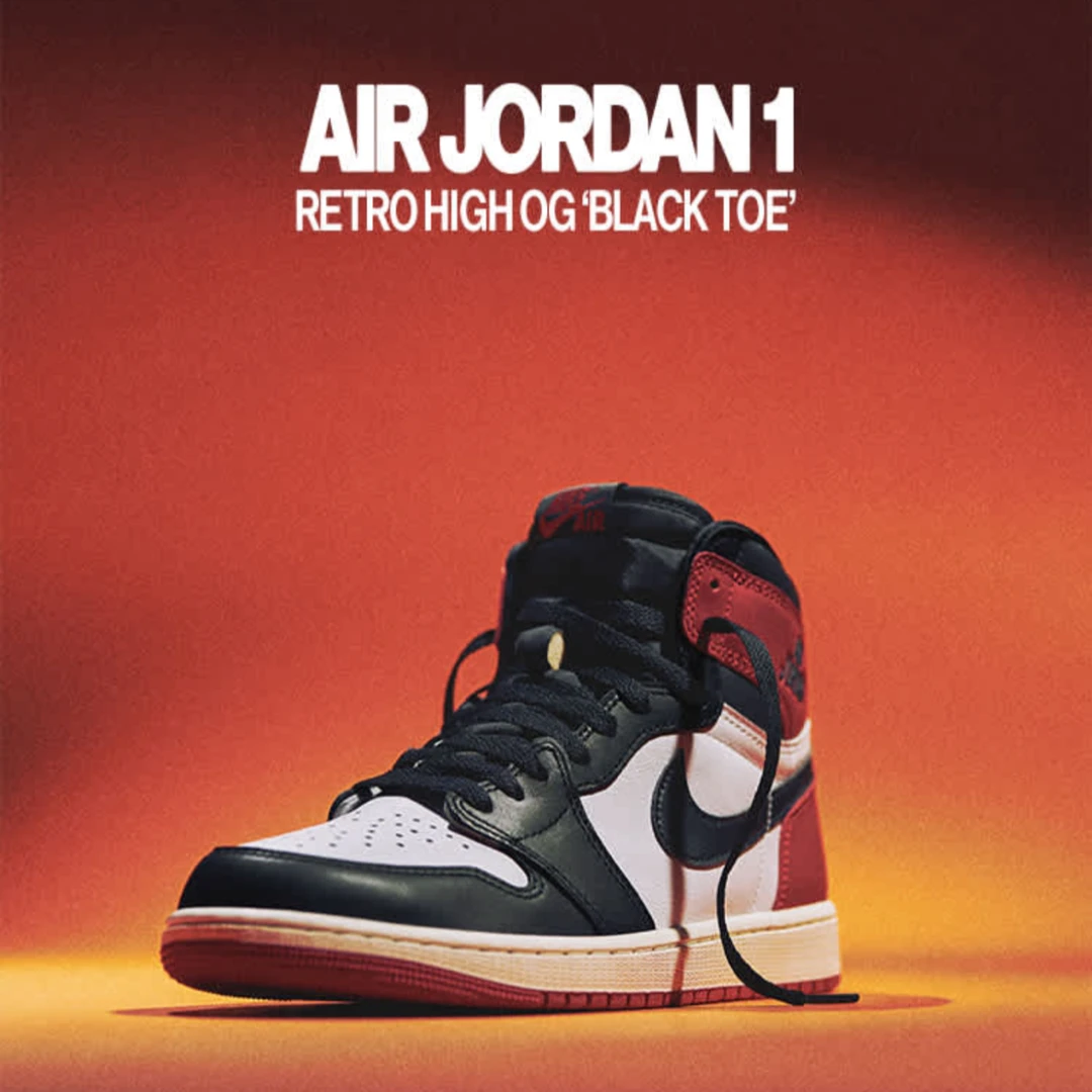 【耐克专属】NIKE男子AJ1黑脚趾高帮复古运动休闲鞋DZ5485-106