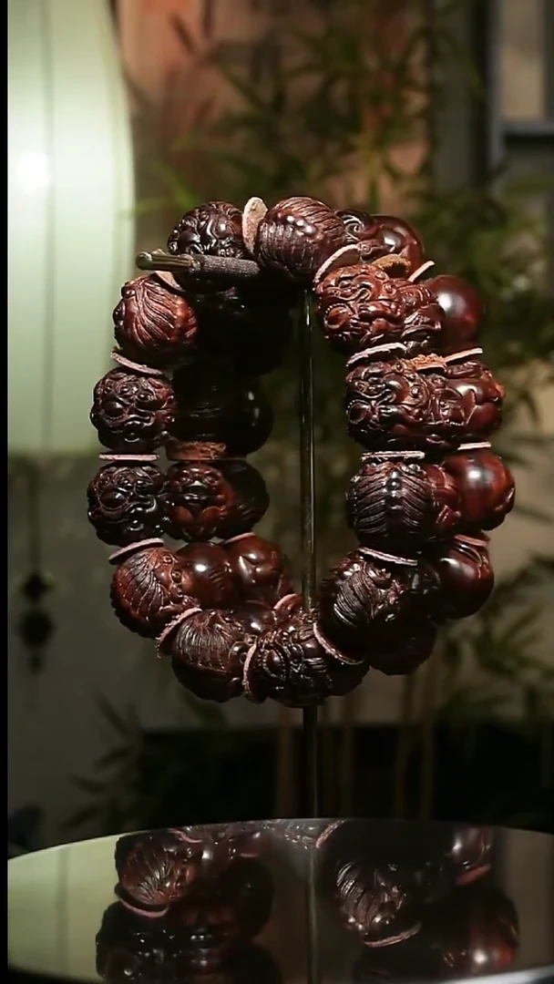 手串/手链黄花梨/降香黄檀海南黄花梨雕刻1.9cm