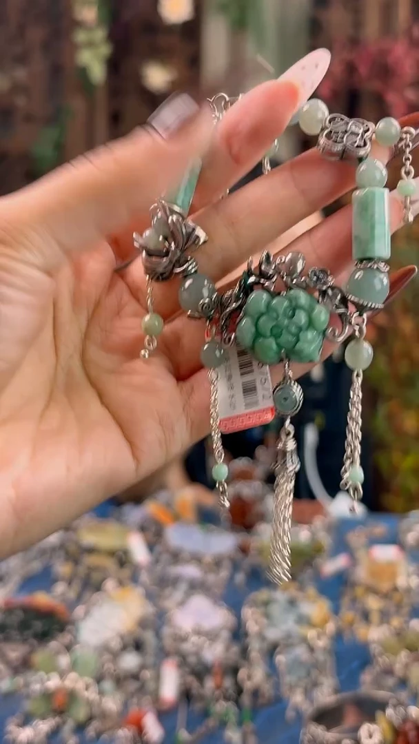 银S925镶嵌手链翡翠手链