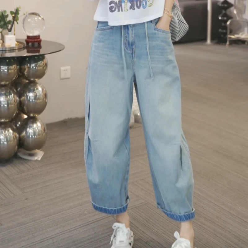 【蓝珀叠境】夏季新款显瘦设计款时尚休闲牛仔裤LK2503658