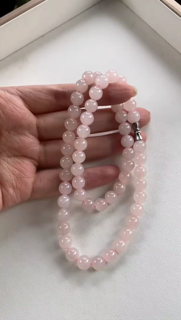 项链未镶嵌和田玉圆珠妈妈链微棉