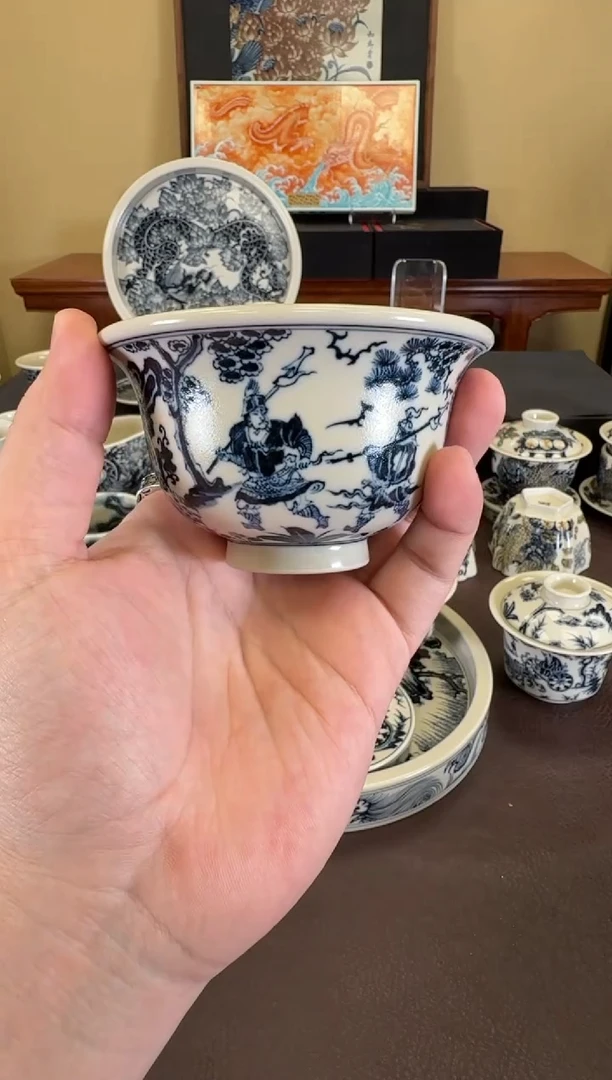 二号釉鬼谷子压手杯
