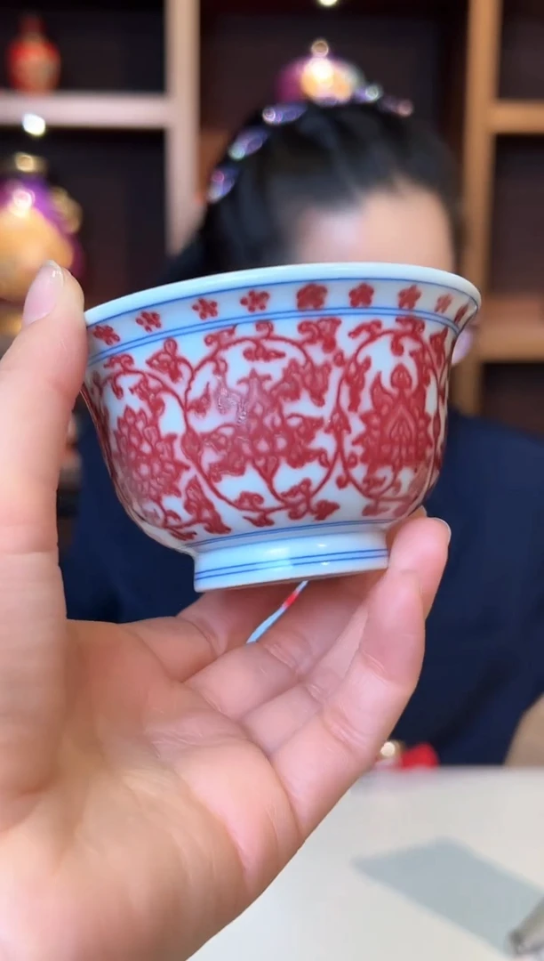 【闪购商品】杯子全釉里红压手杯