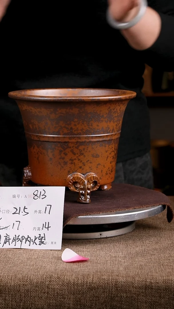 紫砂花盆花卉工艺813微瑕