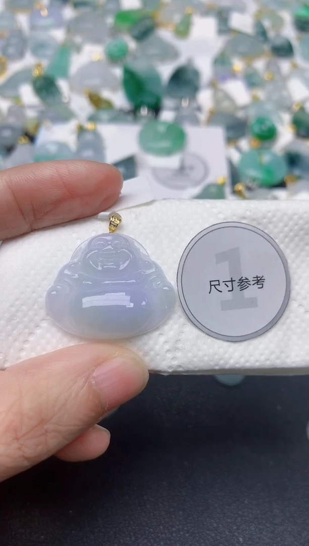 颈饰18K金镶嵌翡翠天然缅甸A货翡翠