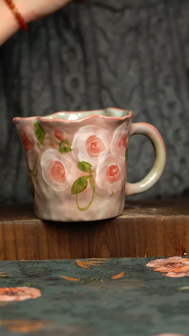 杯釉下彩手工手绘同款陶器