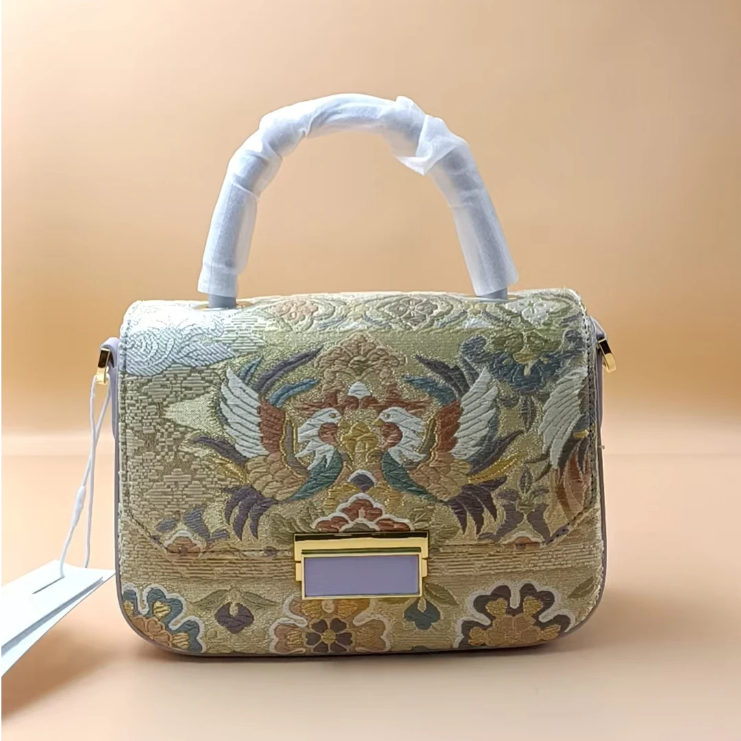 A锦美人女包-手拎小豆腐女包新国风唐织唐锦面料真丝蚕丝非遗织锦