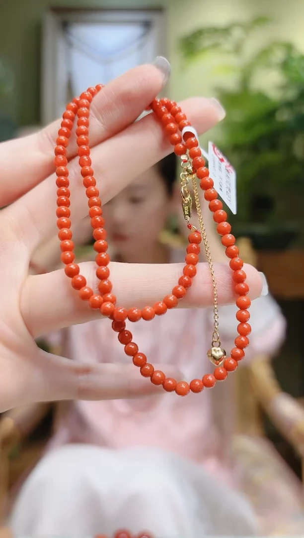 【闪购商品】南红玛瑙项链银S925镶嵌小米珠南红项链