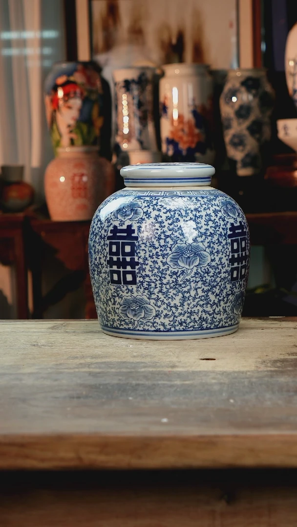 【闪购商品】瓷片景德镇纯手工釉下彩精品花瓶