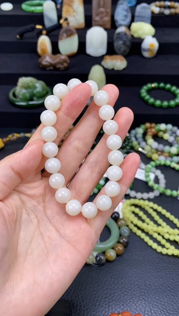 未镶嵌和田玉挂件10mm米达圆珠手串福利