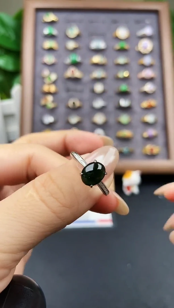 银S925镶嵌戒指翡翠21