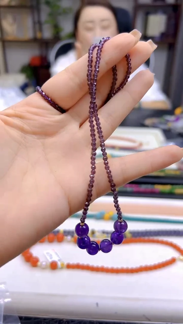 未镶嵌颈饰紫晶DIY款X522