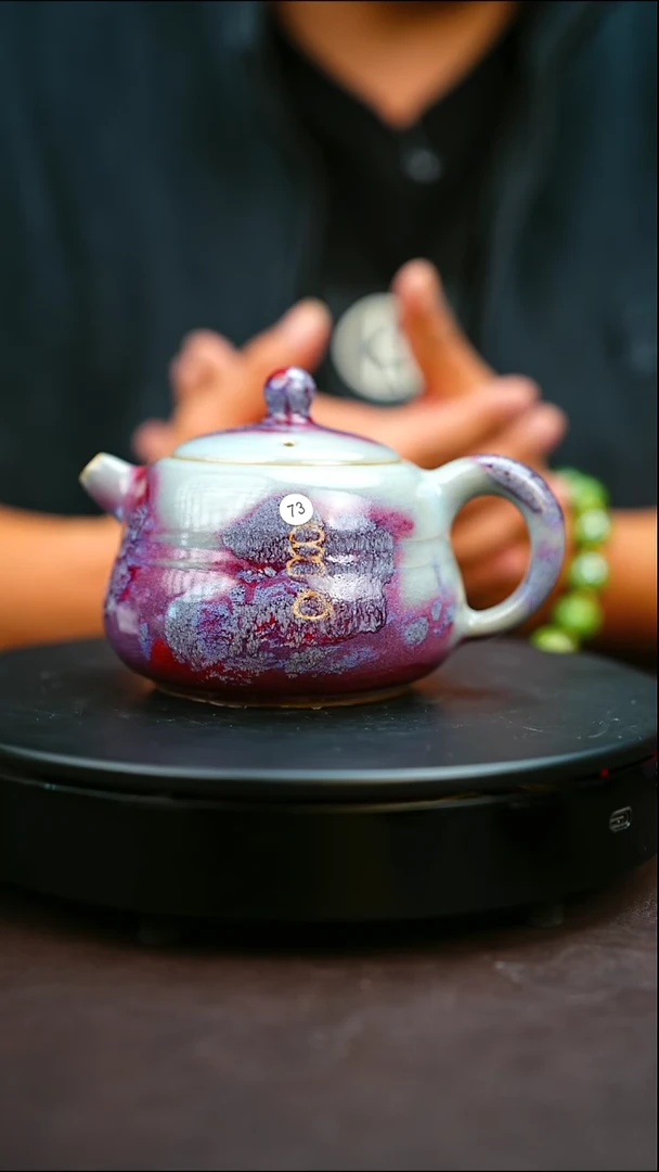 73#原矿钧瓷炉钧釉福禄壶