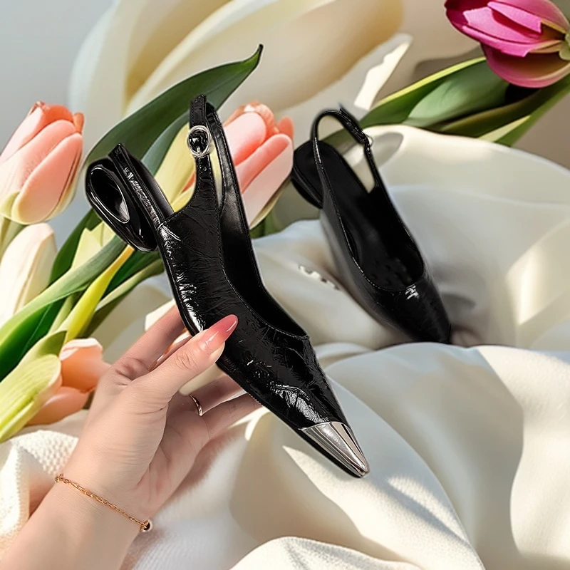 内外全羊皮吸湿排汗尖头单鞋高级洋气时尚百搭仙女风女鞋2025-1