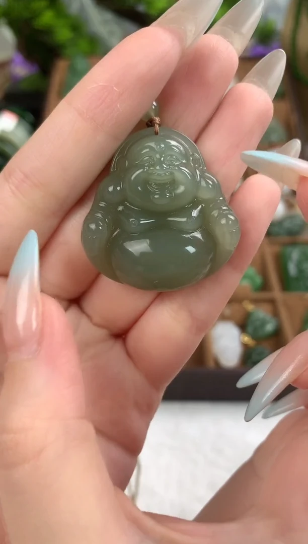 和田玉未镶嵌颈饰吊坠35mm