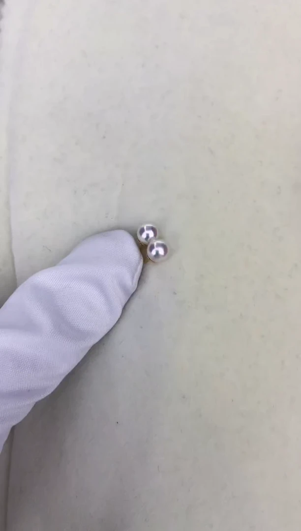 18K金镶嵌DA海水珍珠 GD001 5-6 耳钉