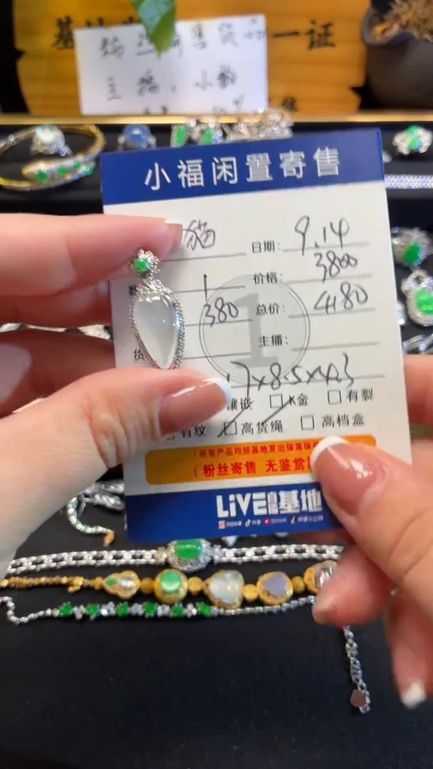 吊坠(不含链)18K金镶嵌翡翠猫****0吊坠