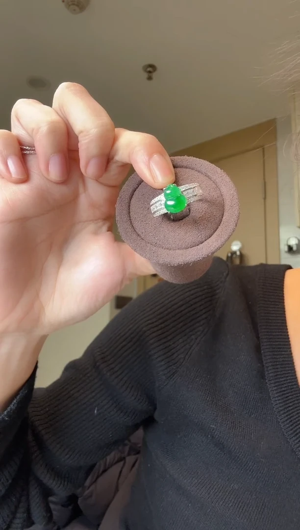 【闪购商品】翡翠戒指银S925镶嵌天然翡翠戒指