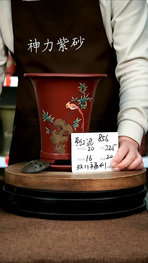 紫砂花盆856+Z花卉园艺