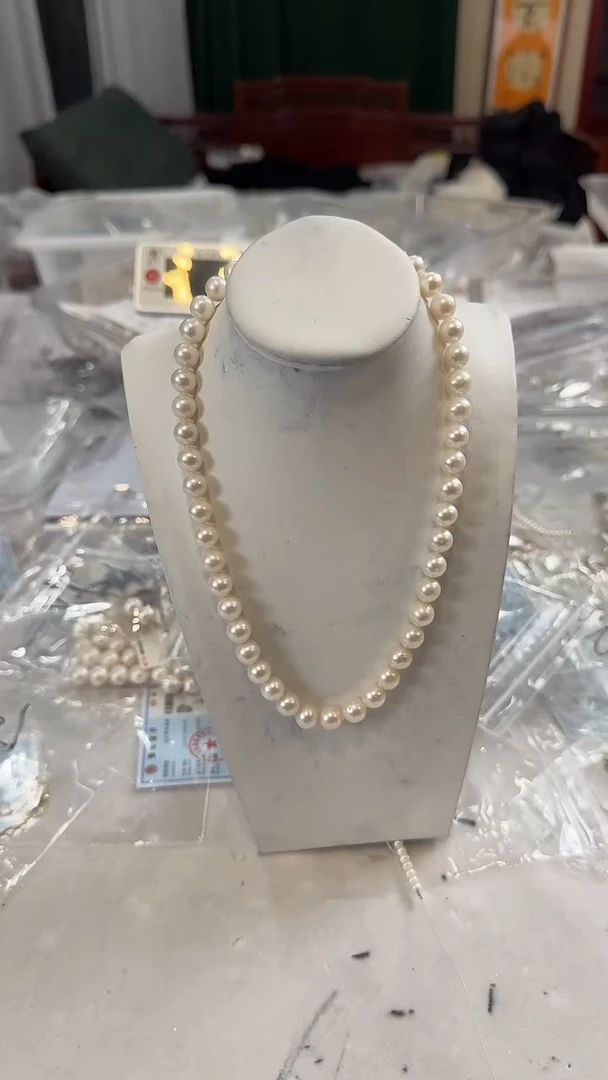 项链未镶嵌淡水珍珠9-10mm 元宝扣