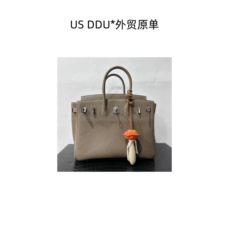 A197 大象灰银扣铂金25内缝颈纹togo皮手提包1288/D014