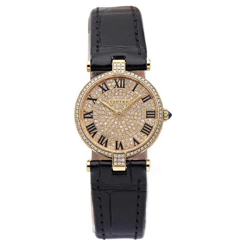 99新 Cartier/卡地亚 小旋风系列镀金24表径石英女表