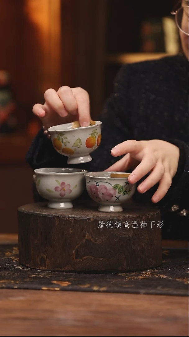 陶瓷景德镇高温釉下手绘陶瓷