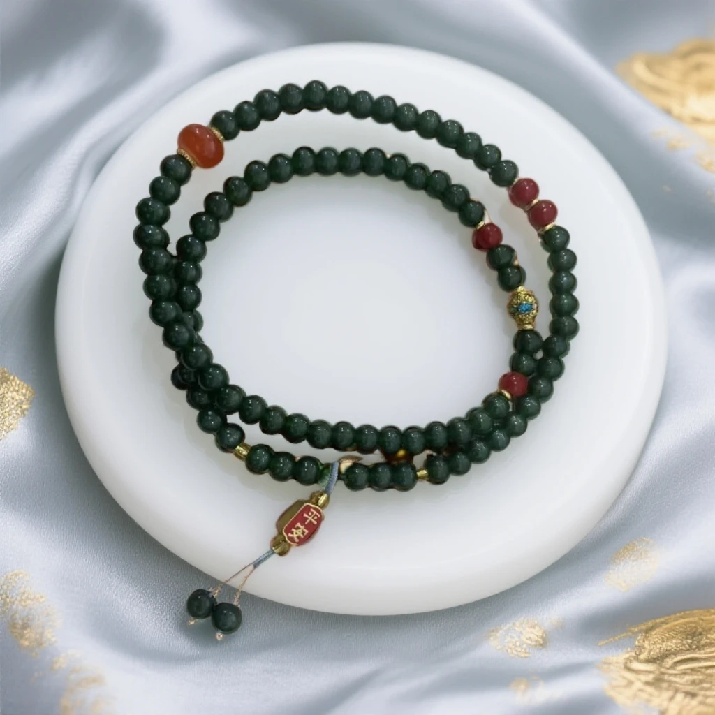 ZF9117-猫眼石双圈平安福精品手串