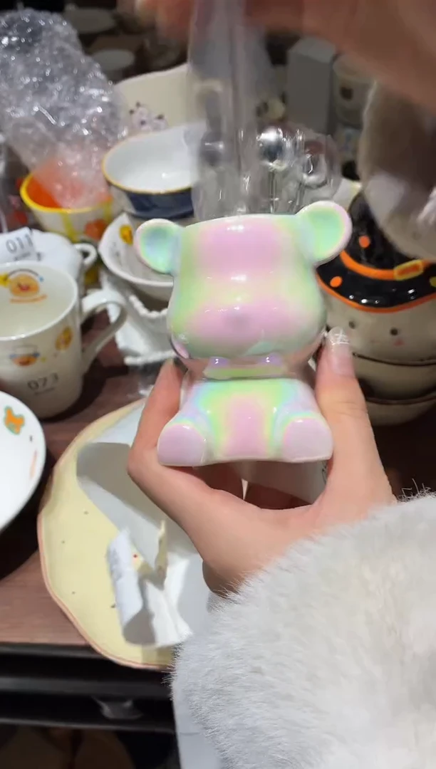 瓷089 小熊 水果叉 瑕疵