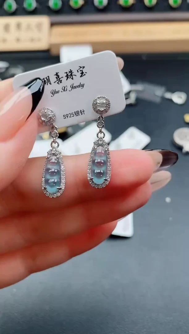 银S925镶嵌戒指翡翠1